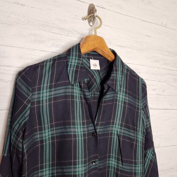 CAbi Size Medium Big Sur Plaid Button Down Top Style #3769 - Picture 3 of 11